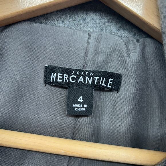 J. Crew Gray Wool Blend Zip Up Preppy Winter Coat 4 - Picture 6 of 7